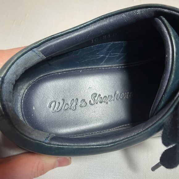 Wolf Shepherd Mens Leather Glider FS Navy Blue Lace Up Retro Sneakers Size 6 - Picture 5 of 7